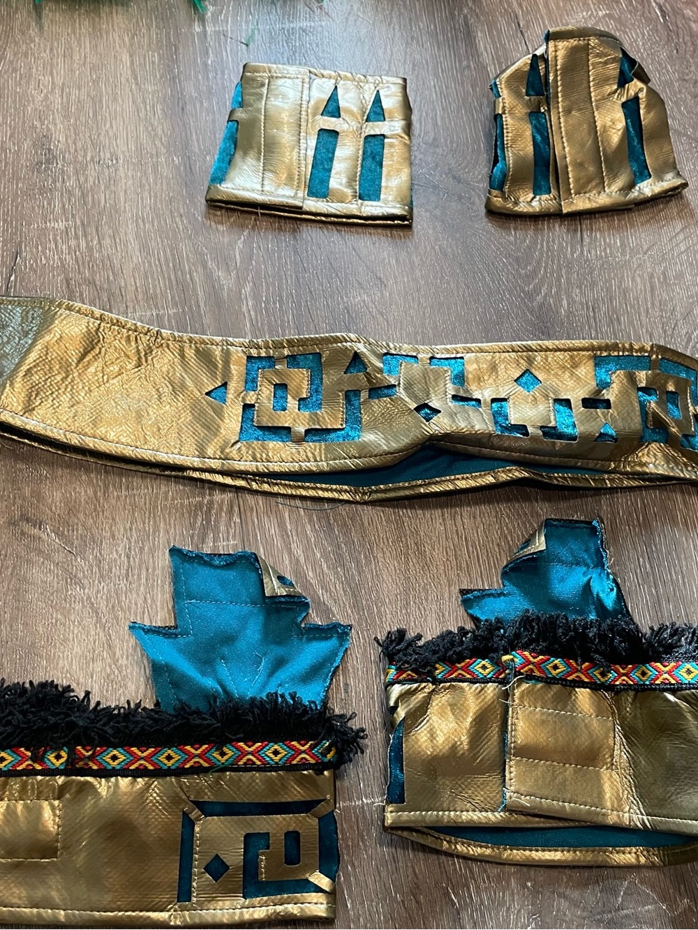 Gold Turquoise Tribal Warrior Halloween Costume Accessories Set